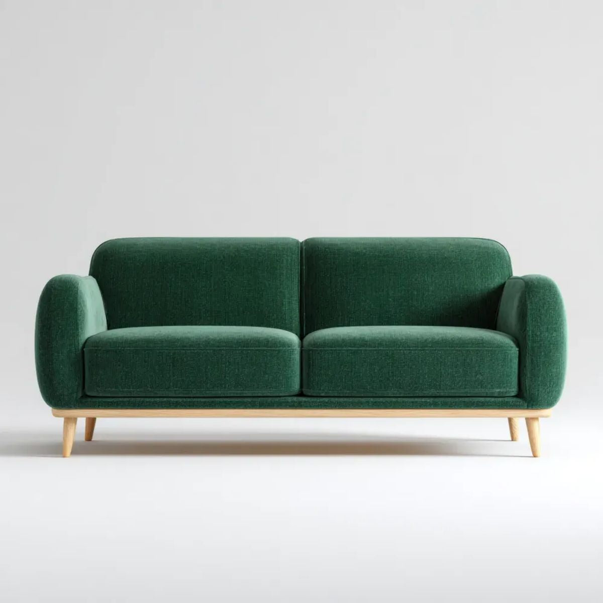 Dwuosobowa sofa zielona z tapicerką poliestrową 150 x 82 x 78 cm