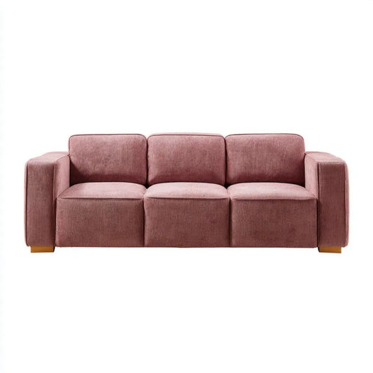 Trzyosobowa sofa różowa, sztruksowa, 200 x 85 x 85 cm