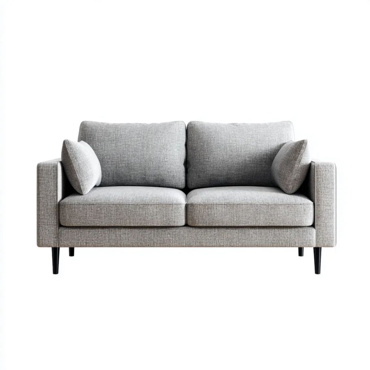 Szara dwuosobowa sofa z tapicerką poliestrową 160 x 85 x 85 cm