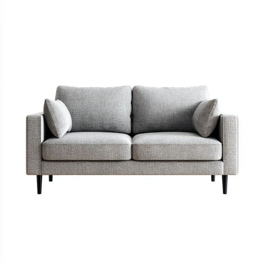 Szara dwuosobowa sofa z tapicerką poliestrową 160 x 85 x 85 cm