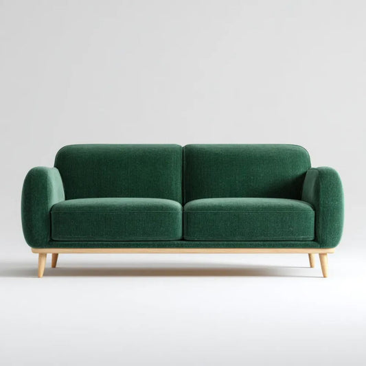 Dwuosobowa sofa zielona z tapicerką poliestrową 150 x 82 x 78 cm