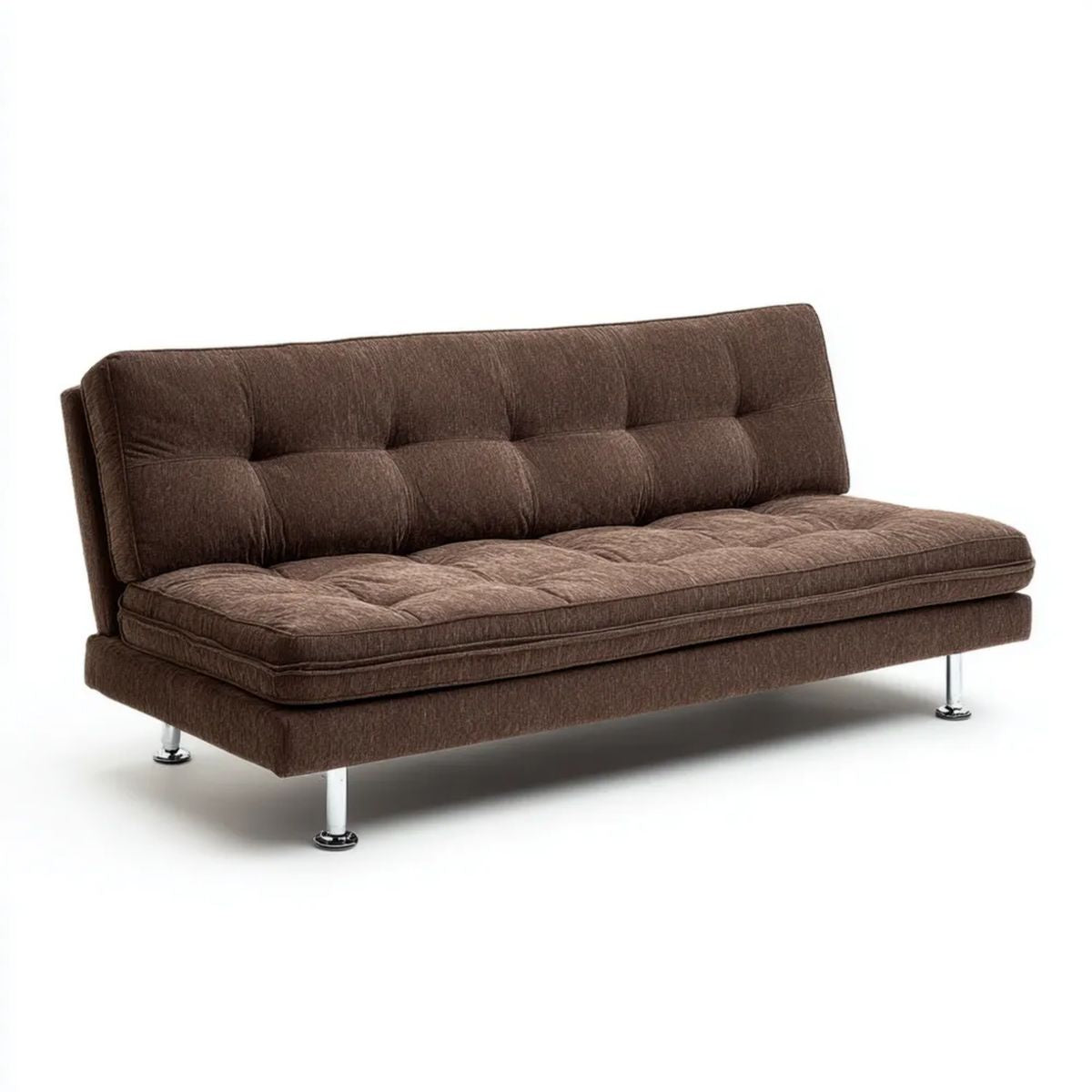 Trzyosobowa sofa rozkładana z tkaniny, brązowa, 190 x 90 x 85 cm