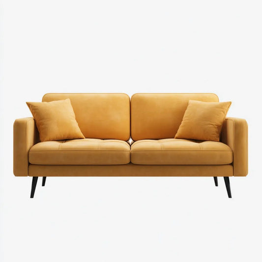 Dwuosobowa sofa z mikrofibry musztardowa 160 x 85 x 85 cm