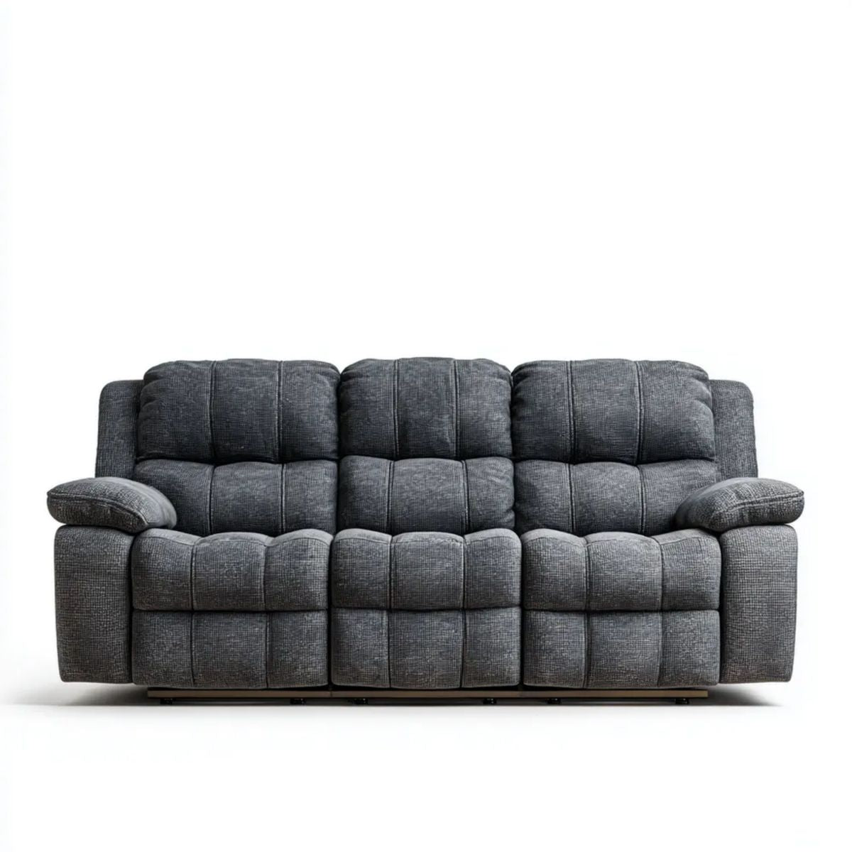 3-osobowa sofa rozkładana z tapicerką poliestrową, ciemnoszara, 210 × 95 × 102 cm